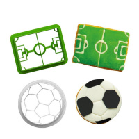 Fu&szlig;ball und Spielfeld Set 2 teilig Ausstecher Goal von Decora f&uuml;r Kekse oder als Deko