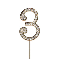 Cake Star &quot;Diamant Gold&quot; Zahl 3 H&ouml;he 4,5 cm Cake Topper