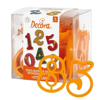 extra großes Zahlen Ausstecher Set 9teilig von Decora Größe 7,5 x 5  x 2,2 cm