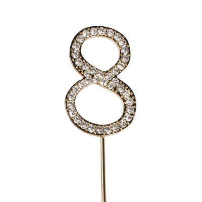 Cake Star "Diamant Gold" Zahl 8 Höhe 4,5 cm Cake Topper