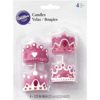 Kerzen Prinzessin Krone 4 Stk. Set,  je 4,5 x 3,1 cm...