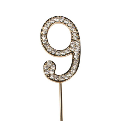 Cake Star &quot;Diamant Gold&quot; Zahl 9 H&ouml;he 4,5 cm Cake Topper