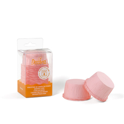 Cupcake Muffin Papier Förmchen zerknittert ROSA  - Backen ohne Muffinsform - 55 x 35 mm 25 Stk. von Decora