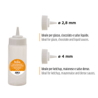 Drip- Quetschflasche  mit 2 Tüllen mit 2,8 und 4 mm Deckel von Decora 250 ml aus Kunststoff Spritzflasche